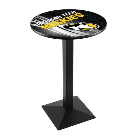 Holland Bar Stool Co 36" Blk Wrinkle Michigan Tech Pub Table, 36" dia. Top L217B3636MITech-D2